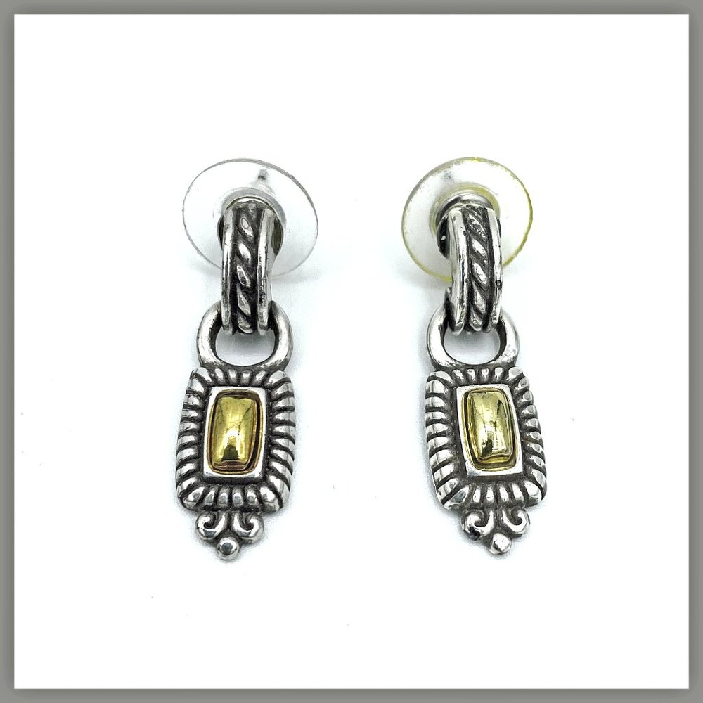Brighton Silver Earrings with Gold inset